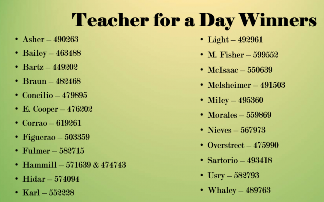 Teacher for a Day
